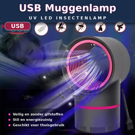 Draagbare USB Muggenlamp – Stille Insectenval voor Binnengebruik