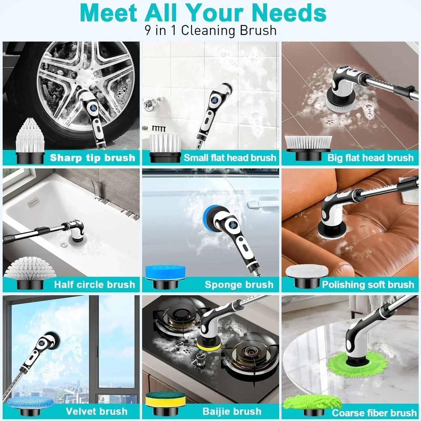 ScrubMate™ 11-in-1 Elektrische Schoonmaakborstel
